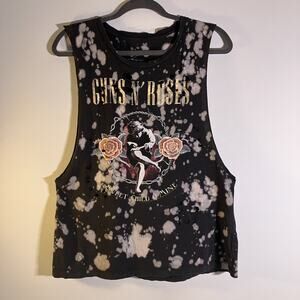 Guns N Roses Shirt Womens Large Black Bleach Distressed Sweet Child O Mine Tank